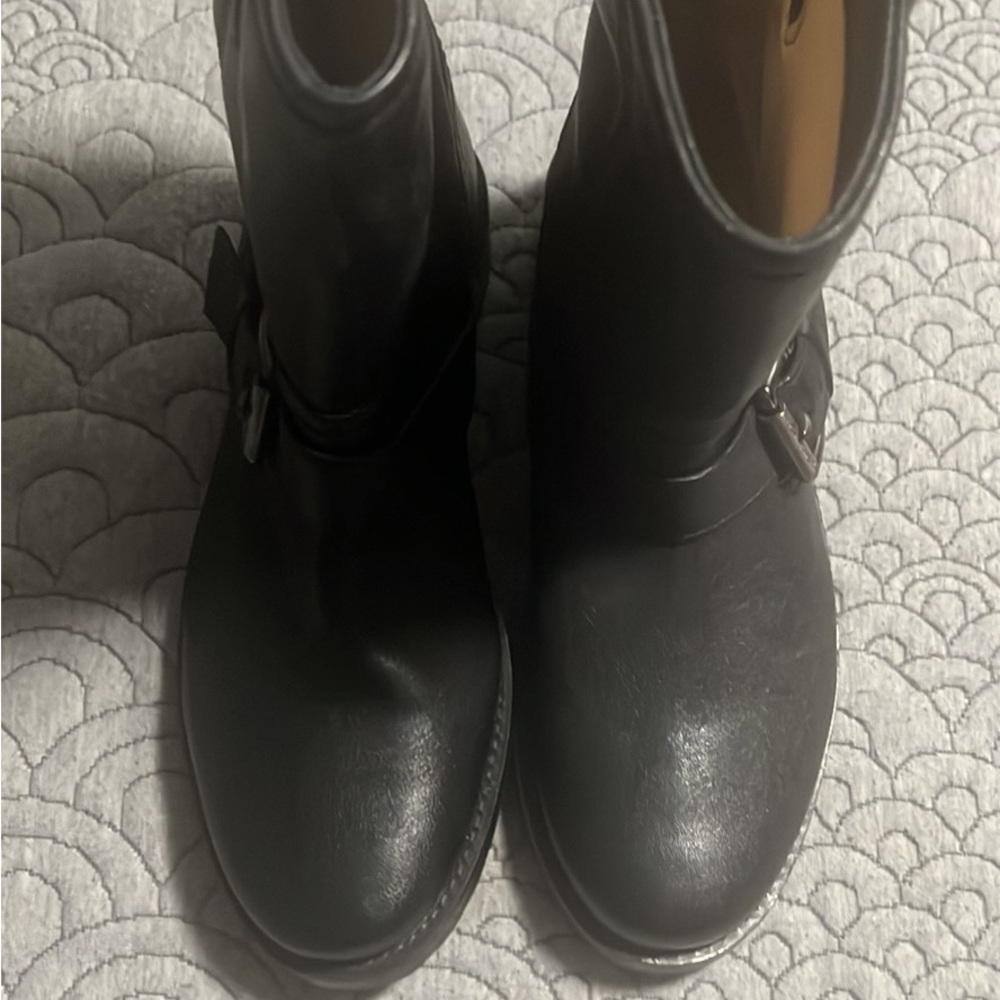 MICHAEL Michael Kors Michael Kors Jonas Leather Moto Boot in Black